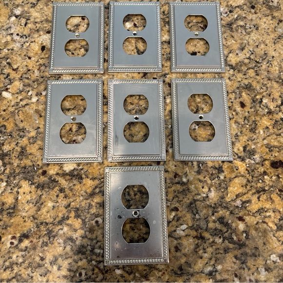 AmerTac Other - OUTLET COVERS PLATES SET OF 7 Metal Silver Braided Design